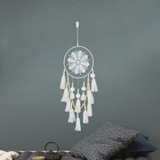 Handmade Dream Catcher Natural Macrame Hairball Art Wall Hanging Room Home Decor V528-DREAMCATCHER-WHITE-416930