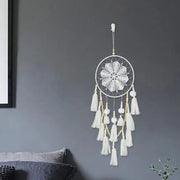 Handmade Dream Catcher Natural Macrame Hairball Art Wall Hanging Room Home Decor V528-DREAMCATCHER-WHITE-416930