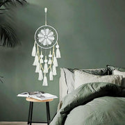 Handmade Dream Catcher Natural Macrame Hairball Art Wall Hanging Room Home Decor V528-DREAMCATCHER-WHITE-416930