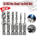 6X Hss Hex Shank Tap Drill Bits Metric Thread Screw Tapping Compound Set Tool V528-DRILL-6PCS-21501