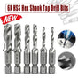 6X Hss Hex Shank Tap Drill Bits Metric Thread Screw Tapping Compound Set Tool V528-DRILL-6PCS-21501