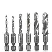 6X Hss Hex Shank Tap Drill Bits Metric Thread Screw Tapping Compound Set Tool V528-DRILL-6PCS-21501
