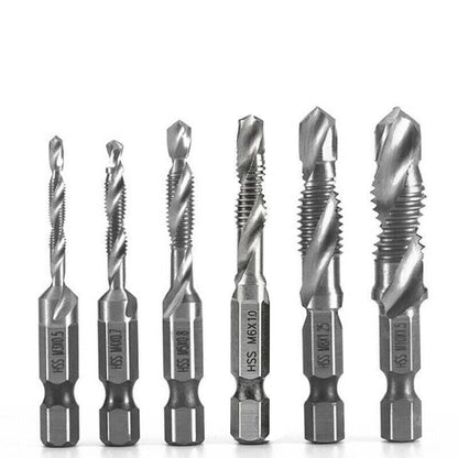 6X Hss Hex Shank Tap Drill Bits Metric Thread Screw Tapping Compound Set Tool V528-DRILL-6PCS-21501