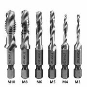 6X Hss Hex Shank Tap Drill Bits Metric Thread Screw Tapping Compound Set Tool V528-DRILL-6PCS-21501