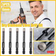 5Pcs Dry Diamond Core Drill Bit 6mm HoleSaw Cut Marble Tile Porcelain Granite V528-DRILL-BIT-5PCS-626672