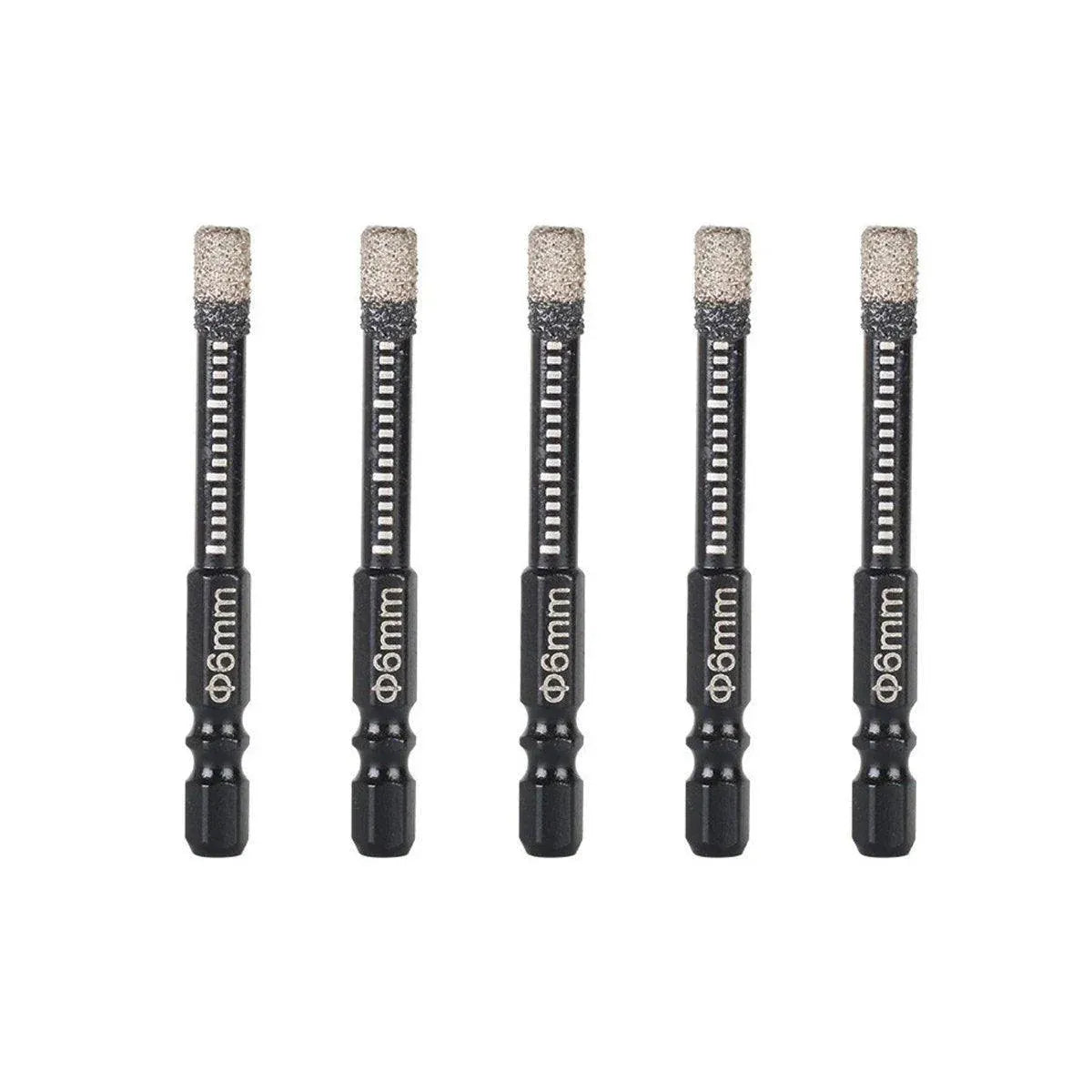 5Pcs Dry Diamond Core Drill Bit 6mm HoleSaw Cut Marble Tile Porcelain Granite V528-DRILL-BIT-5PCS-626672