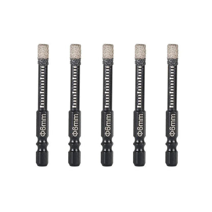 5Pcs Dry Diamond Core Drill Bit 6mm HoleSaw Cut Marble Tile Porcelain Granite V528-DRILL-BIT-5PCS-626672