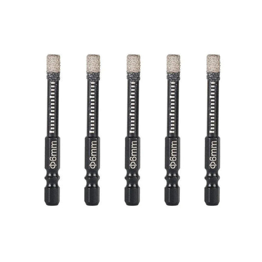 5Pcs Dry Diamond Core Drill Bit 6mm HoleSaw Cut Marble Tile Porcelain Granite V528-DRILL-BIT-5PCS-626672