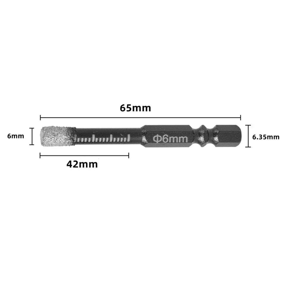 5Pcs Dry Diamond Core Drill Bit 6mm HoleSaw Cut Marble Tile Porcelain Granite V528-DRILL-BIT-5PCS-626672