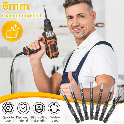 5Pcs Dry Diamond Core Drill Bit 6mm HoleSaw Cut Marble Tile Porcelain Granite V528-DRILL-BIT-5PCS-626672