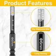 5Pcs Dry Diamond Core Drill Bit 6mm HoleSaw Cut Marble Tile Porcelain Granite V528-DRILL-BIT-5PCS-626672