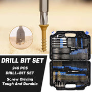 246pcs Drill Bit Set Hole Opener Drills Kit Metal Wood Plastic DIY Power Tools V528-DRILL-BIT-SET-JP246PC-BLUE-518804