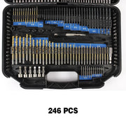 246pcs Drill Bit Set Hole Opener Drills Kit Metal Wood Plastic DIY Power Tools V528-DRILL-BIT-SET-JP246PC-BLUE-518804
