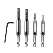 4X Self-Centering Drill Bits Hex Shank Pilot Door Drawer Hinge Hole Screw Guide V528-DRILLBITS-5PCS-816154