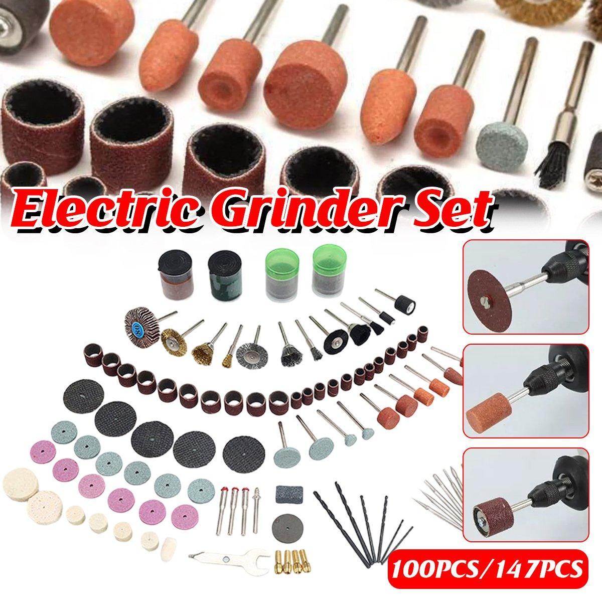 100/147pcs Electric Mill Set Accessories Grinding Cutting Drilling Tool Kit - 100Pcs(Without Grinder Pen) V528-DRILLING-FITTINGS-100PCS-845102