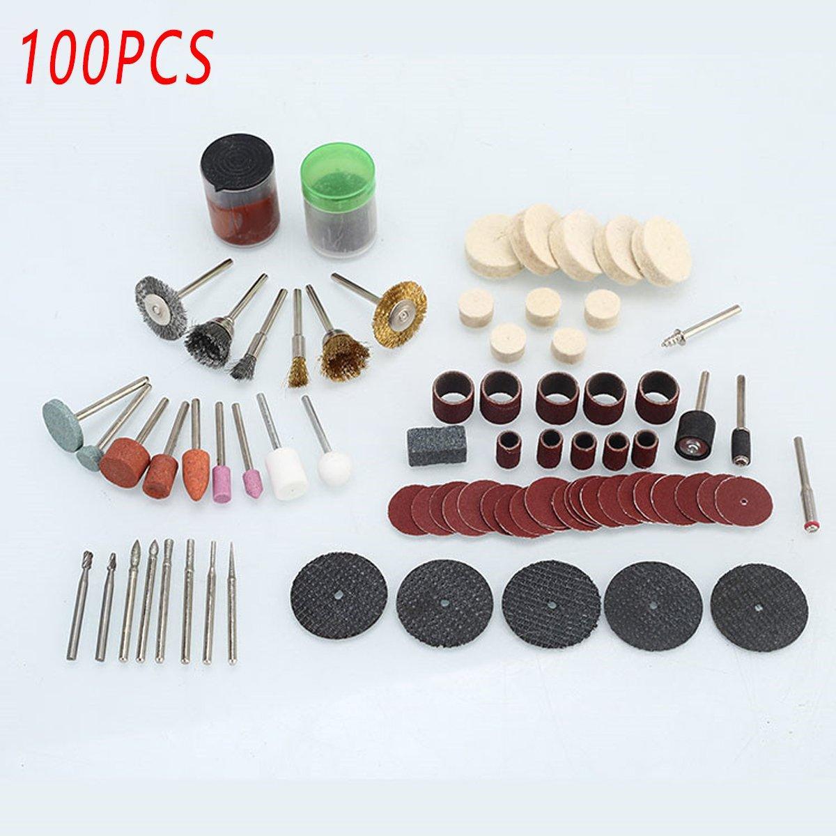 100/147pcs Electric Mill Set Accessories Grinding Cutting Drilling Tool Kit - 100Pcs(Without Grinder Pen) V528-DRILLING-FITTINGS-100PCS-845102
