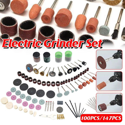 100/147pcs Electric Mill Set Accessories Grinding Cutting Drilling Tool Kit - 147Pcs(Without Grinder Pen) V528-DRILLING-FITTINGS-147PCS-264512