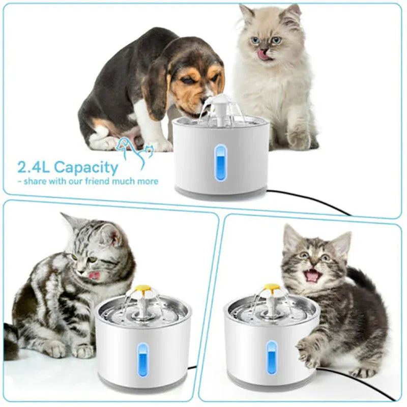 LED Pet Water Fountain 24L Automatic Drinking Dispenser for Cats and Dogs V528-DRINKINGBOWL-134058