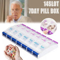 14 Slot 7 Day Pill Box Dispenser Medicine Organiser Am Case Medication Au Stock V528-DRUGBO-14GIRD-46861