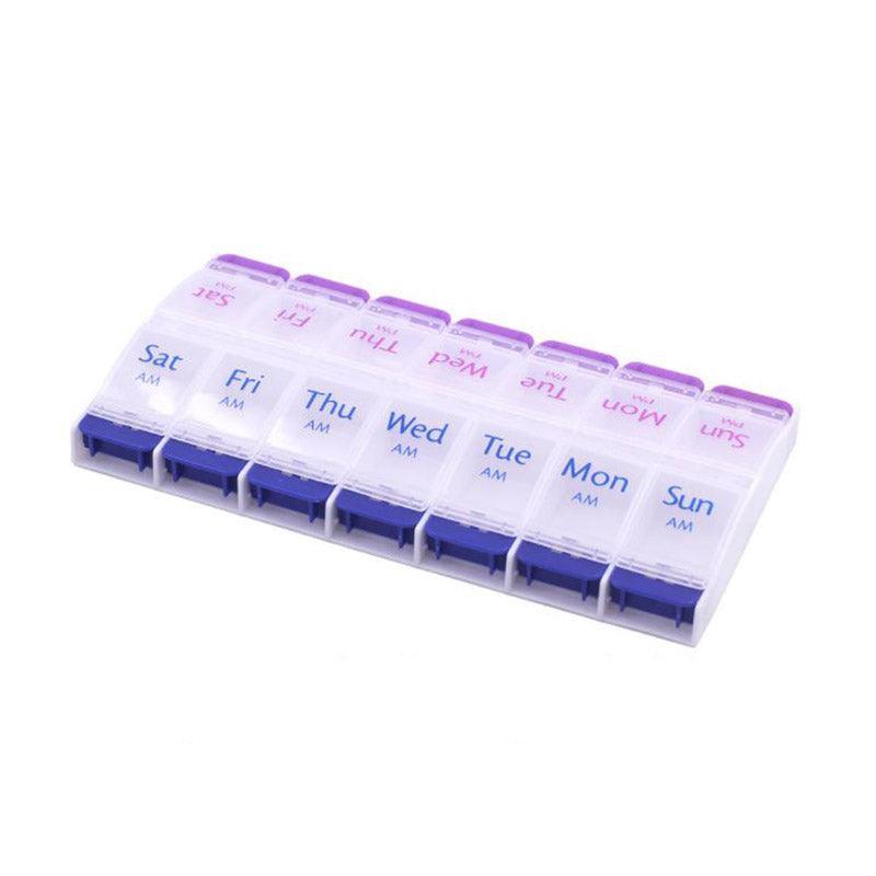 14 Slot 7 Day Pill Box Dispenser Medicine Organiser Am Case Medication Au Stock V528-DRUGBO-14GIRD-46861