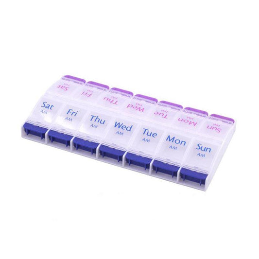 14 Slot 7 Day Pill Box Dispenser Medicine Organiser Am Case Medication Au Stock V528-DRUGBO-14GIRD-46861