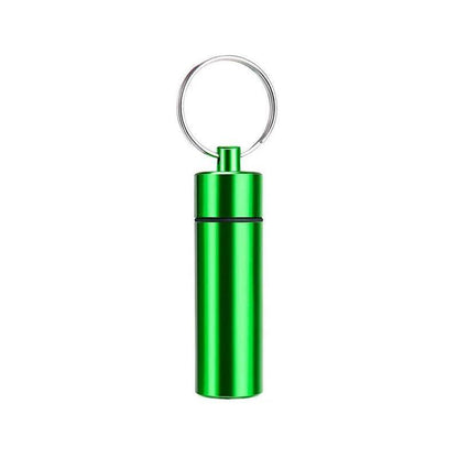 Aluminum Pill Box Case Bottle Cache Drug Holder Keychain Container Waterproof - Blue V528-DRUGKEYCHAIN-BLUE-566954