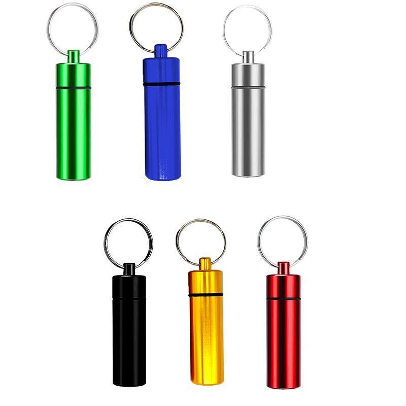 Aluminum Pill Box Case Bottle Cache Drug Holder Keychain Container Waterproof - Green V528-DRUGKEYCHAIN-GREEN-400402