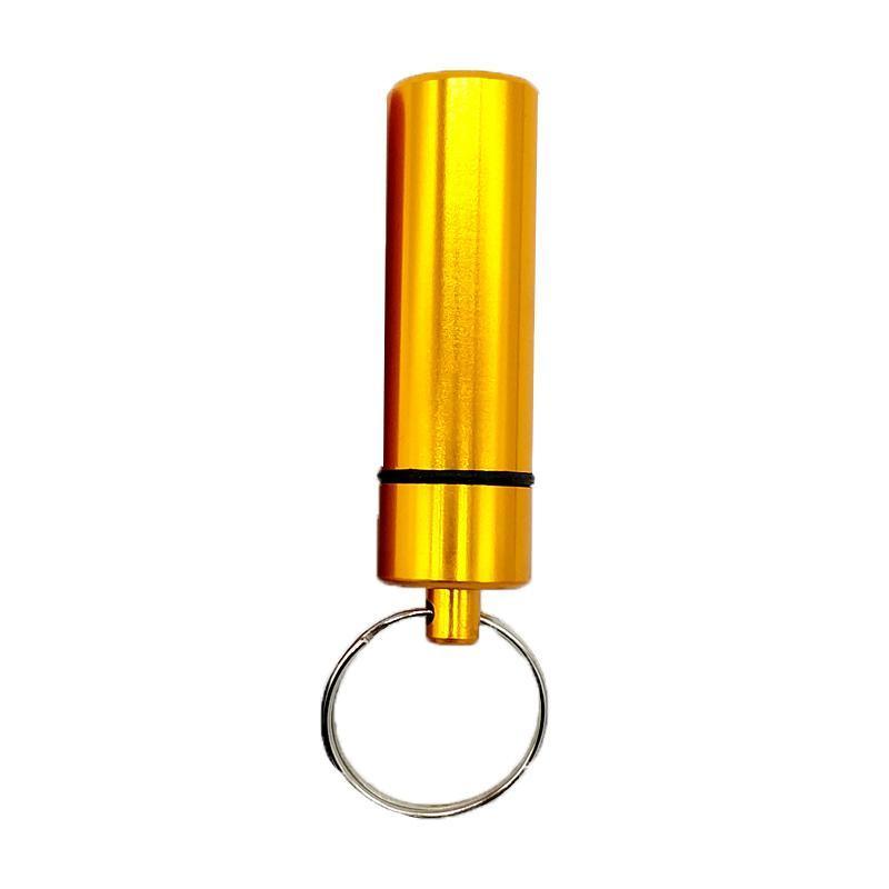 Aluminum Pill Box Case Bottle Cache Drug Holder Keychain Container Waterproof - Green V528-DRUGKEYCHAIN-GREEN-400402