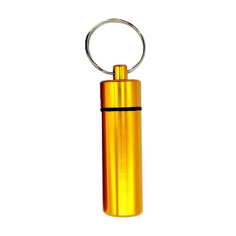 Aluminum Pill Box Case Bottle Cache Drug Holder Keychain Container Waterproof - Red V528-DRUGKEYCHAIN-RED-661401