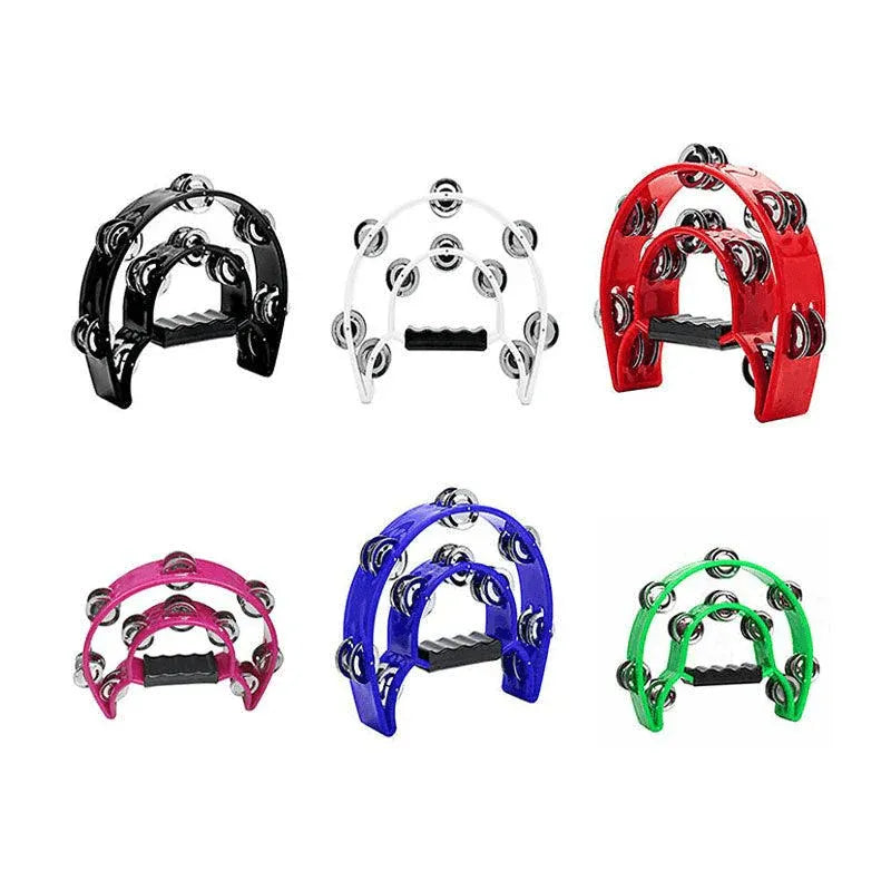 Double Half Moon Tambourine Handheld Musical Percussion Instrument Bell Drum - Blue V528-DRUM-BLUE-306574