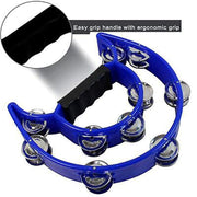 Double Half Moon Tambourine Handheld Musical Percussion Instrument Bell Drum - Blue V528-DRUM-BLUE-306574