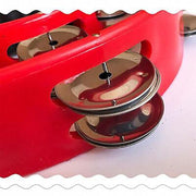 Double Half Moon Tambourine Handheld Musical Percussion Instrument Bell Drum - Green V528-DRUM-GREEN-40843
