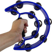 Double Half Moon Tambourine Handheld Musical Percussion Instrument Bell Drum - Green V528-DRUM-GREEN-40843