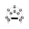 Double Half Moon Tambourine Handheld Musical Percussion Instrument Bell Drum - White V528-DRUM-WHITE-963254