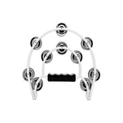 Double Half Moon Tambourine Handheld Musical Percussion Instrument Bell Drum - White V528-DRUM-WHITE-963254