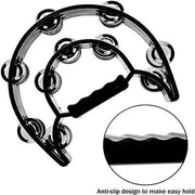 Double Half Moon Tambourine Handheld Musical Percussion Instrument Bell Drum - White V528-DRUM-WHITE-963254