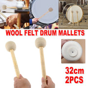 2pcs Felt Drumsticks Gong Mallets Soft Hammer Drum Accessories Percussion Tools V528-DRUMSTICK-2PCS-289040