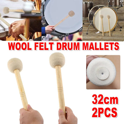 2pcs Felt Drumsticks Gong Mallets Soft Hammer Drum Accessories Percussion Tools V528-DRUMSTICK-2PCS-289040