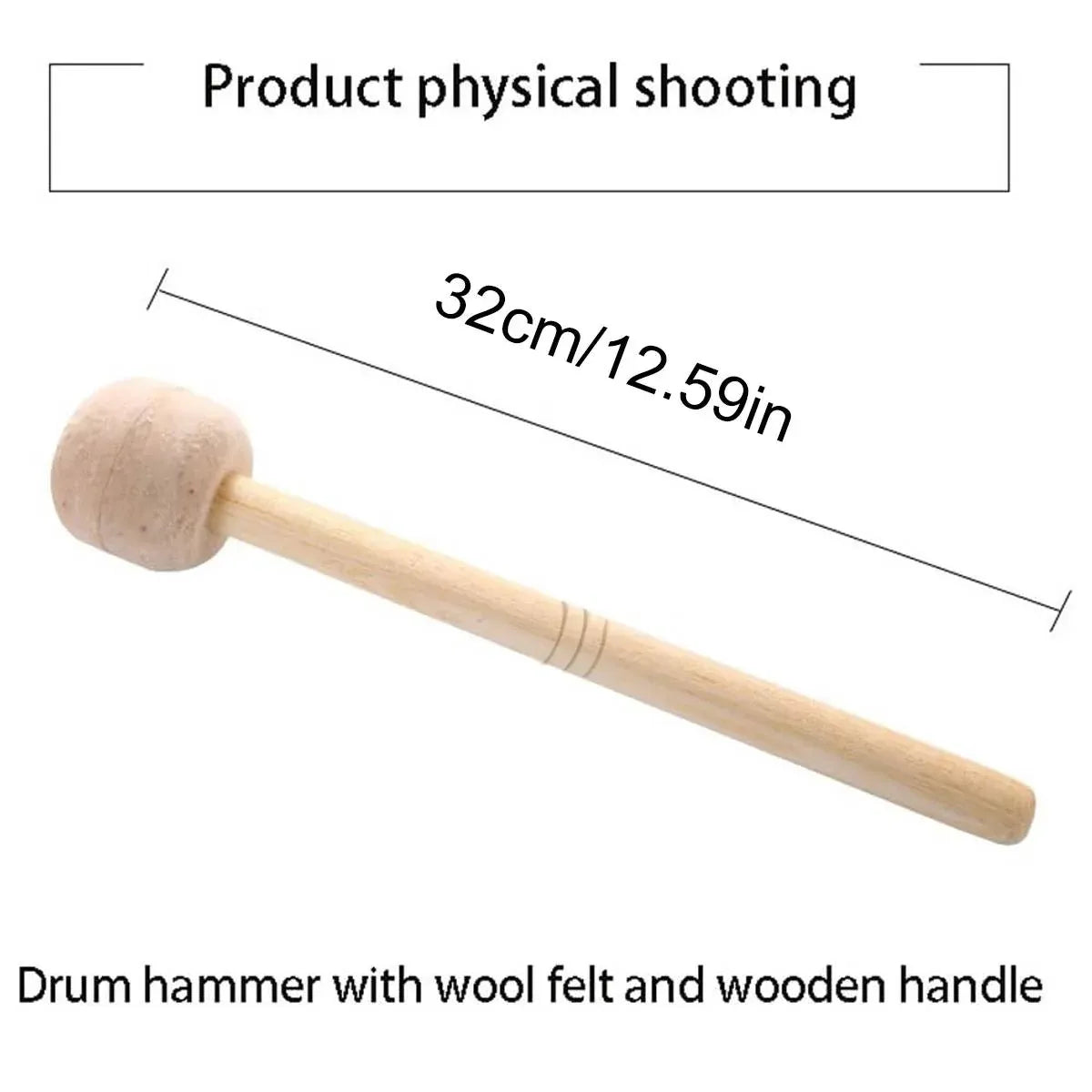 2pcs Felt Drumsticks Gong Mallets Soft Hammer Drum Accessories Percussion Tools V528-DRUMSTICK-2PCS-289040