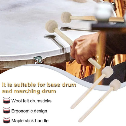 2pcs Felt Drumsticks Gong Mallets Soft Hammer Drum Accessories Percussion Tools V528-DRUMSTICK-2PCS-289040