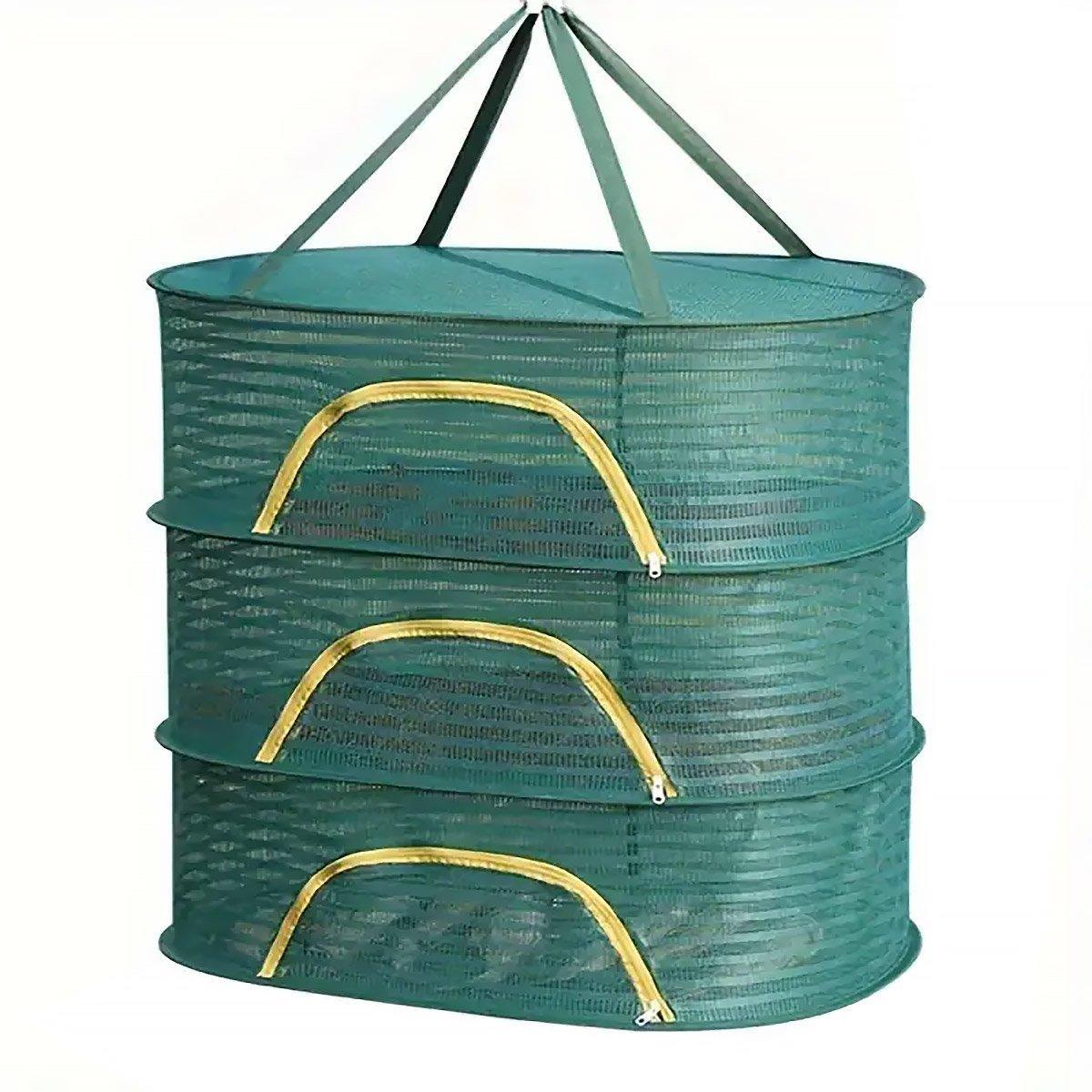 Anti Mosquito Fully Enclosed Drying Net Basket for Fish Vegetables Fruit Herbs - Single layer V528-DRYING-BASKET-1-GREEN-2046523