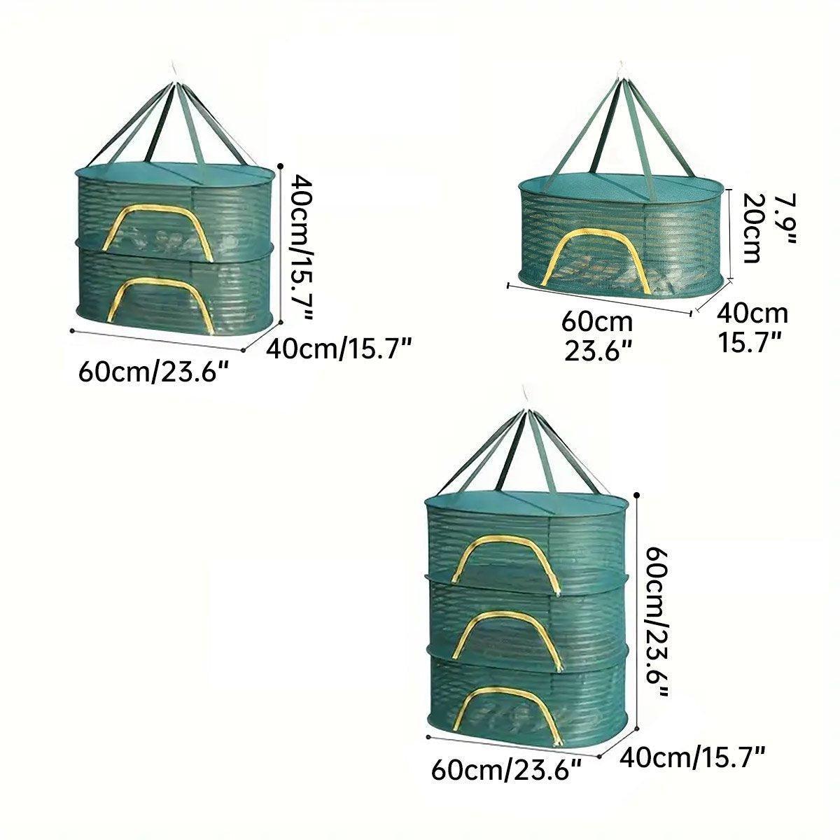 Anti Mosquito Fully Enclosed Drying Net Basket for Fish Vegetables Fruit Herbs - Double layer