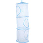 Foldable Clothes Drying Basket Three-layer Hanging Storage Breathable Organizer - Blue V528-DRYING-NET-3-BLUE-227655