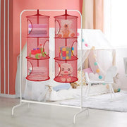 Foldable Clothes Drying Basket Three-layer Hanging Storage Breathable Organizer - Blue V528-DRYING-NET-3-BLUE-227655