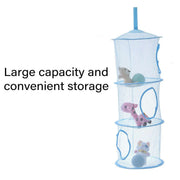 Foldable Clothes Drying Basket Three-layer Hanging Storage Breathable Organizer - Red V528-DRYING-NET-3-RED-300482