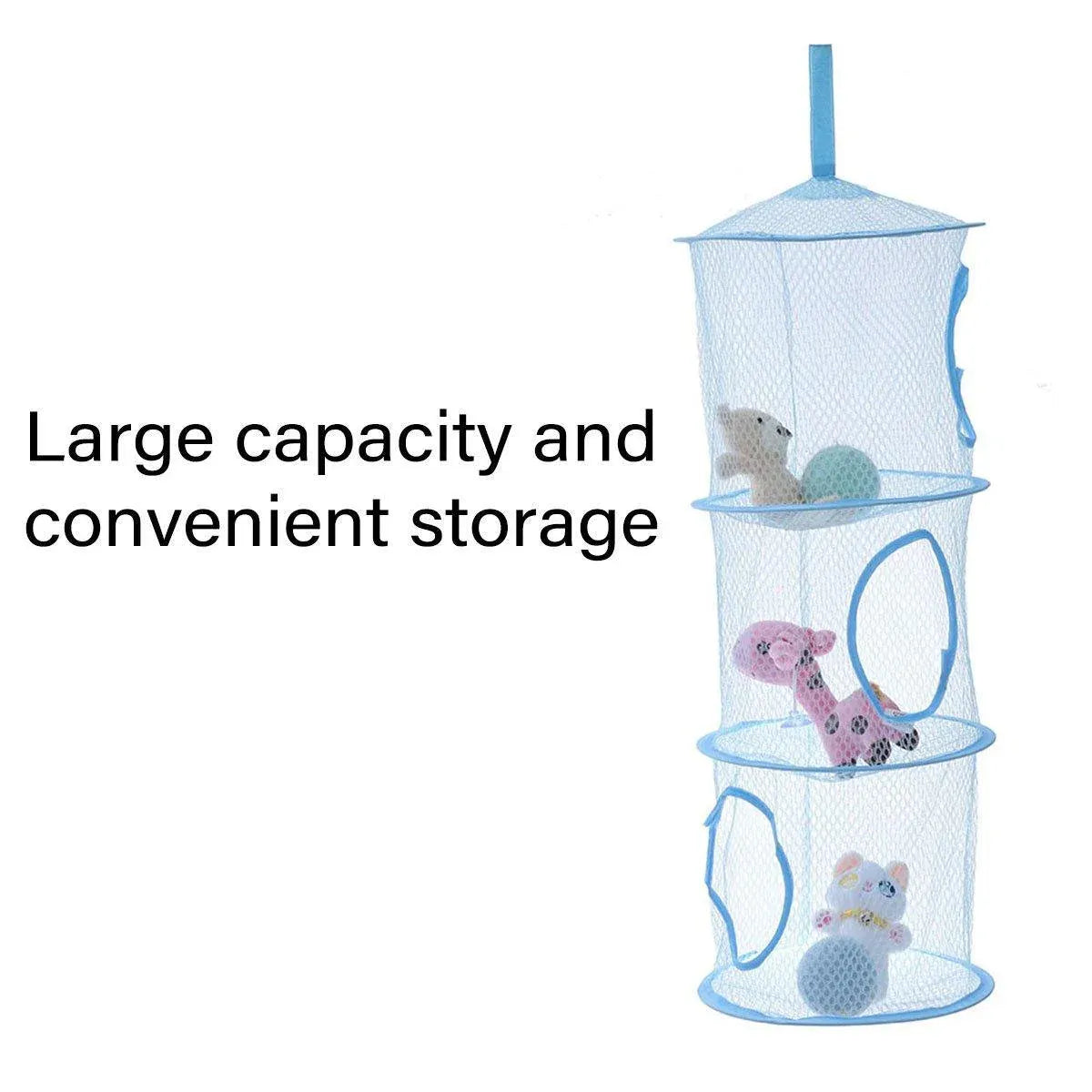 Foldable Clothes Drying Basket Three-layer Hanging Storage Breathable Organizer - Red V528-DRYING-NET-3-RED-300482