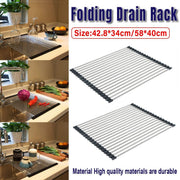 Multifunctional Stainless Steel Draining Rack Folding Sink Organizer for Kitchen - 580 x 400mm V528-DRYING-RACK-580-400-201-259845