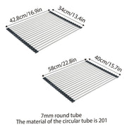 Multifunctional Stainless Steel Draining Rack Folding Sink Organizer for Kitchen - 580 x 400mm V528-DRYING-RACK-580-400-201-259845