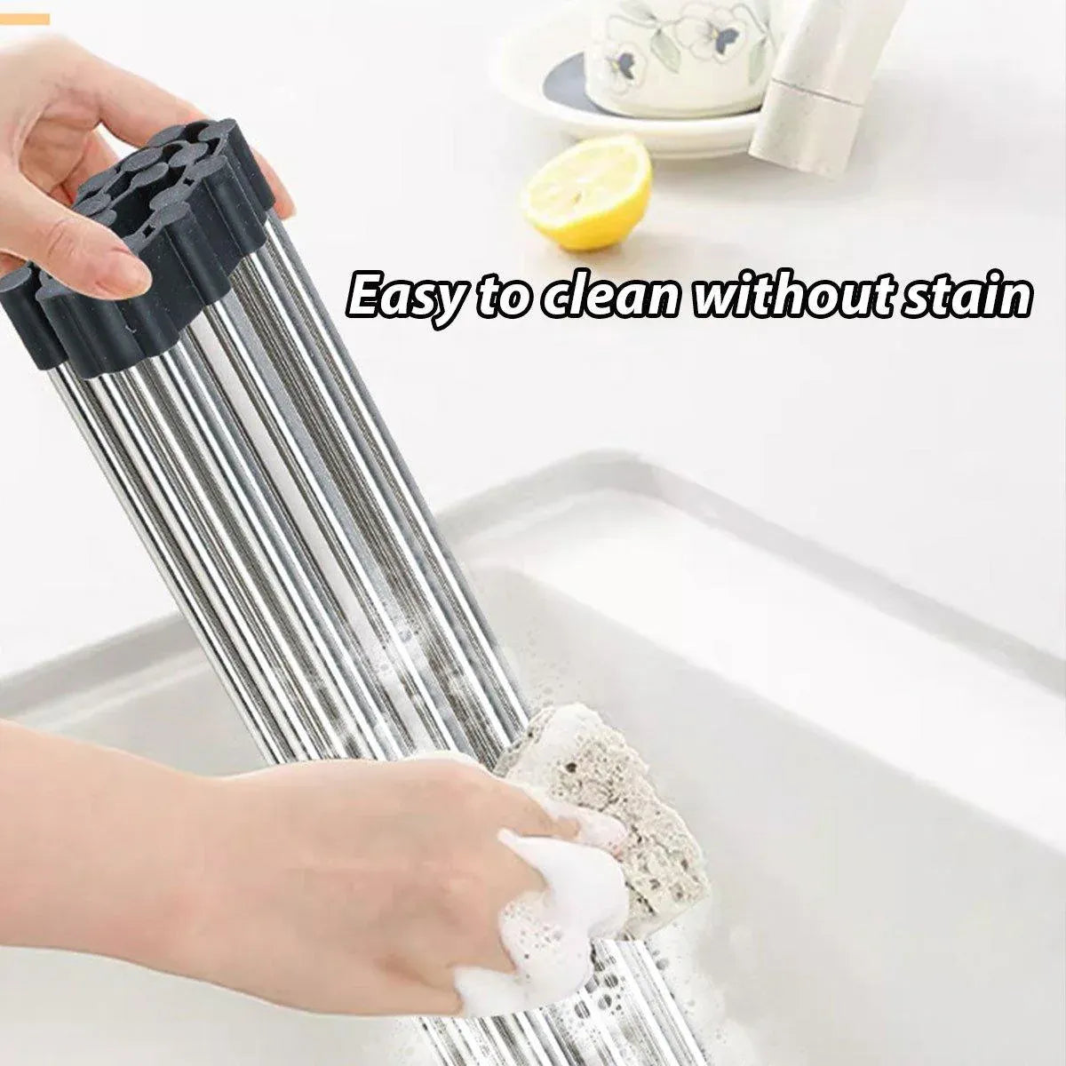 Multifunctional Stainless Steel Draining Rack Folding Sink Organizer for Kitchen - 580 x 400mm V528-DRYING-RACK-580-400-201-259845