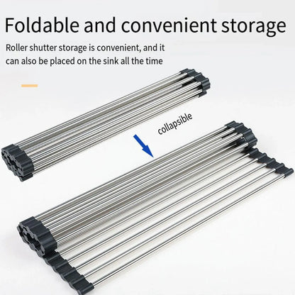 Multifunctional Stainless Steel Draining Rack Folding Sink Organizer for Kitchen - 580 x 400mm V528-DRYING-RACK-580-400-201-259845